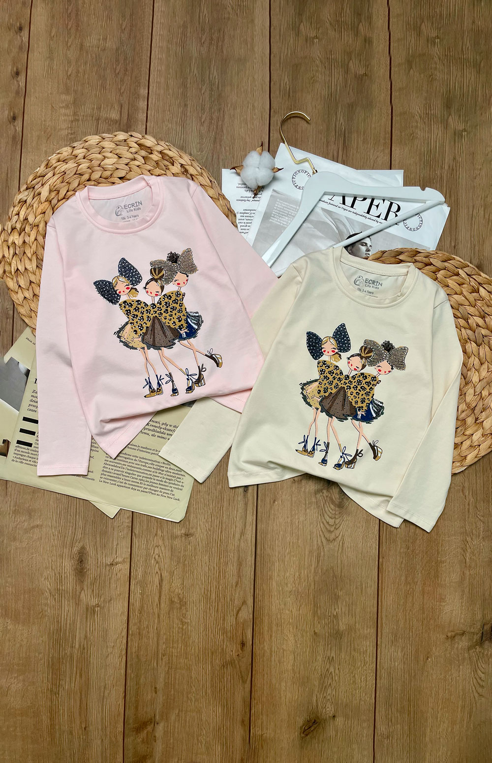 Лонгслив для девочек детская одежда оптом Томико