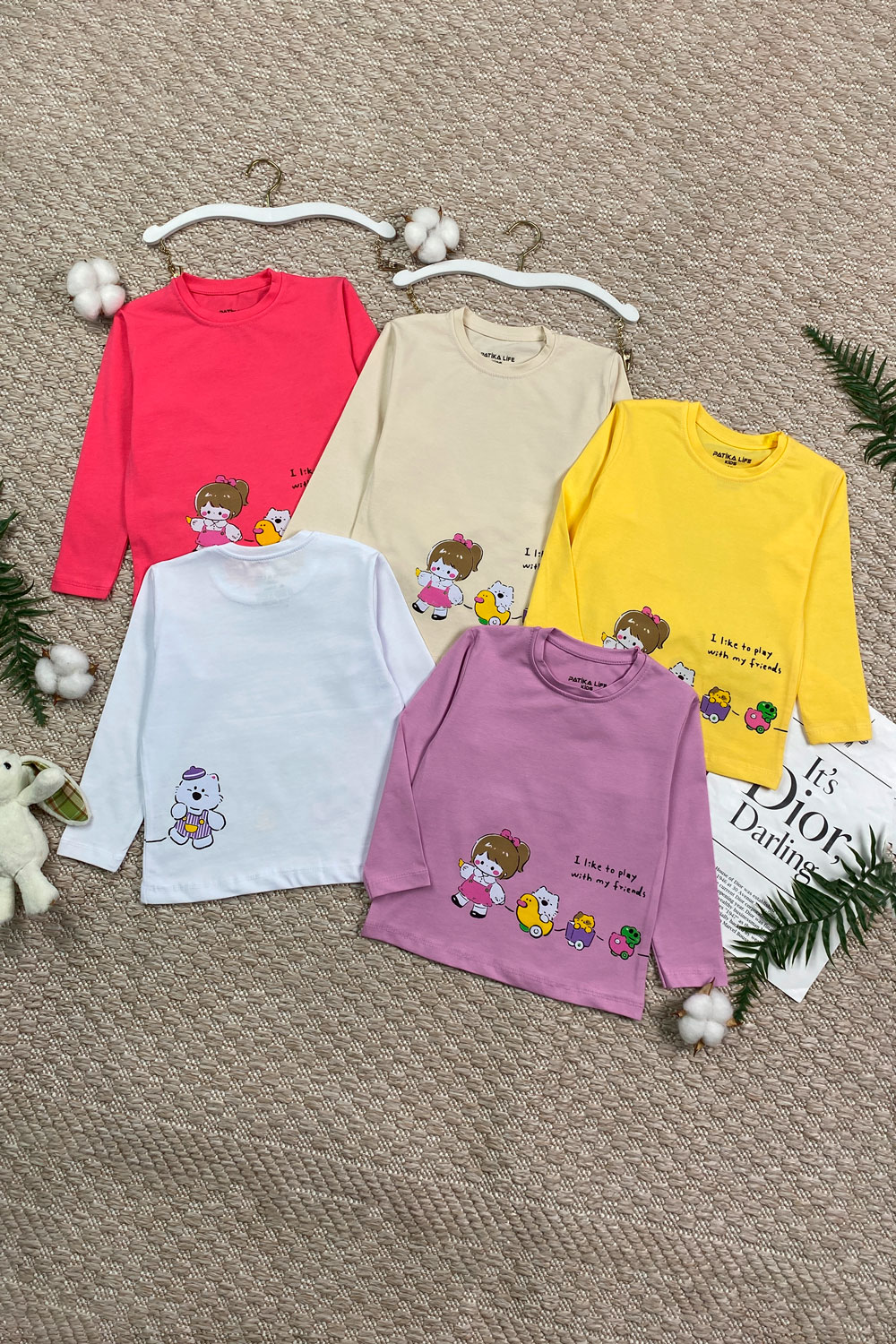 Лонгслив для девочек детская одежда оптом Томико