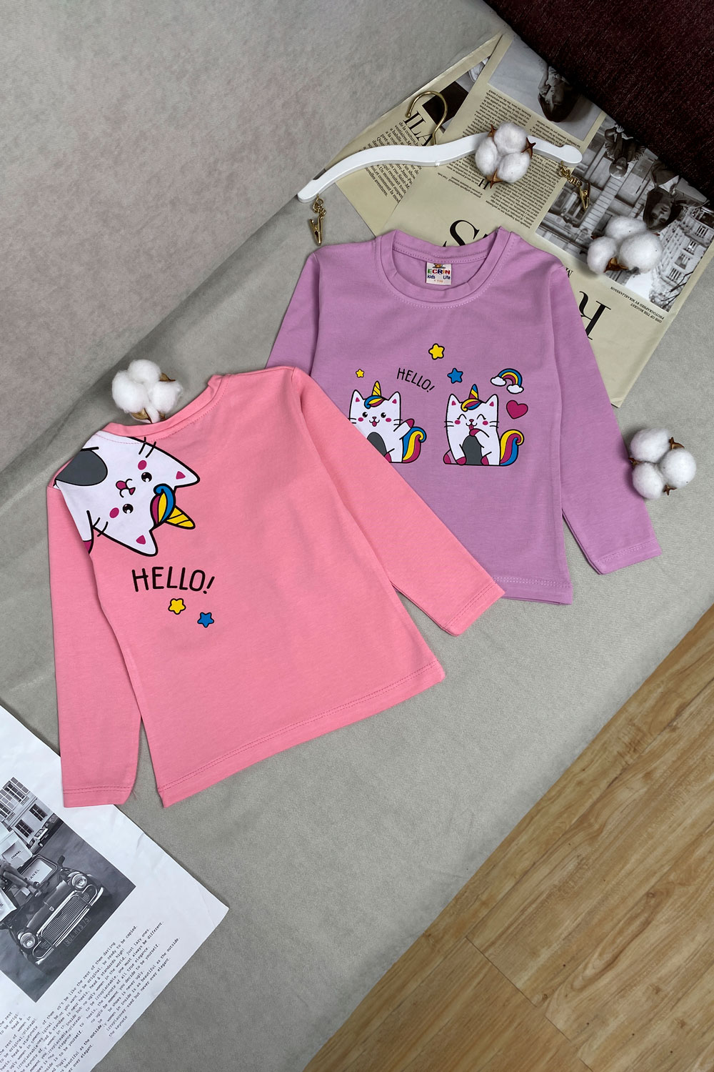 Лонгслив для девочек детская одежда оптом Томико