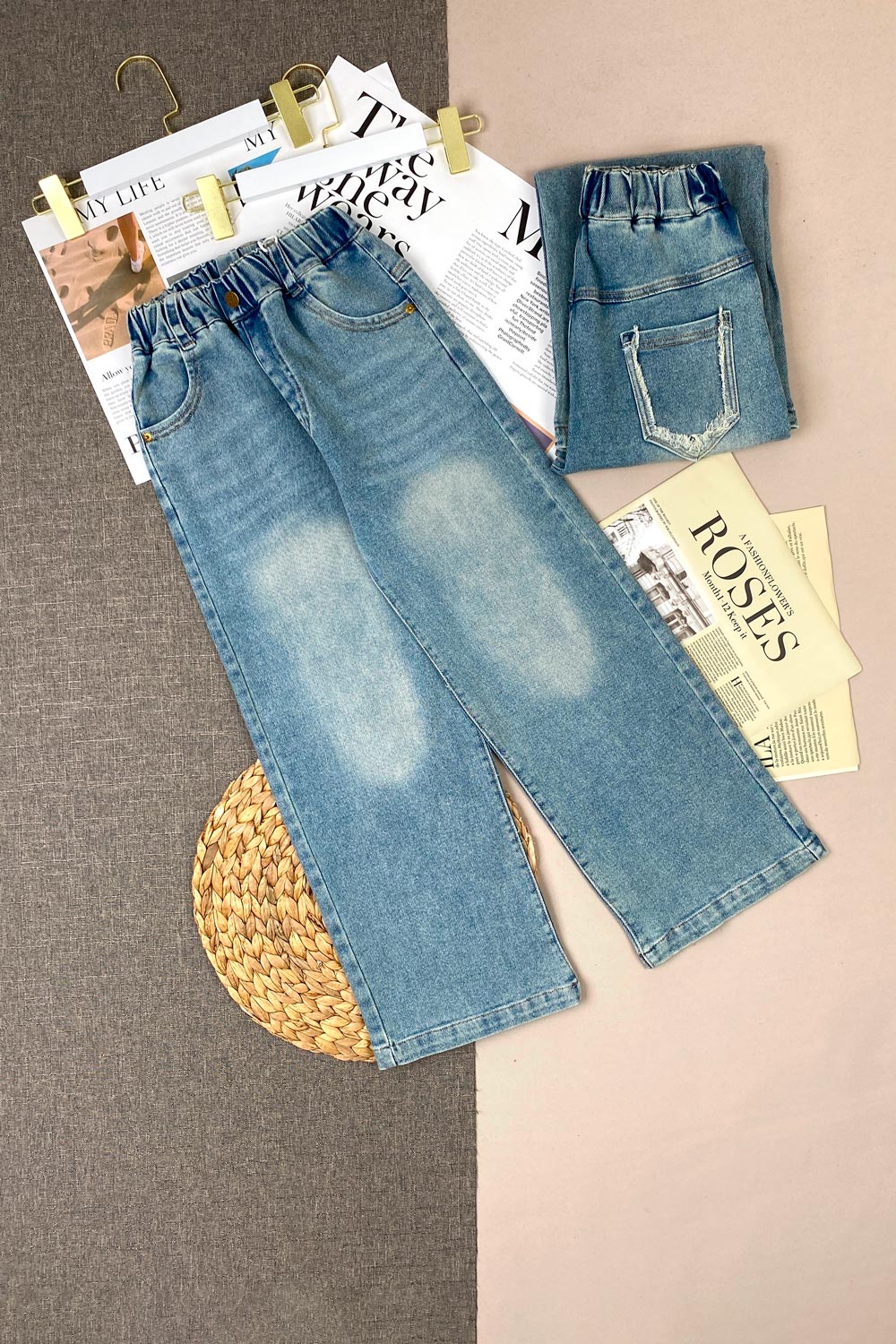 Джинсы для девочек детская одежда оптом Томико