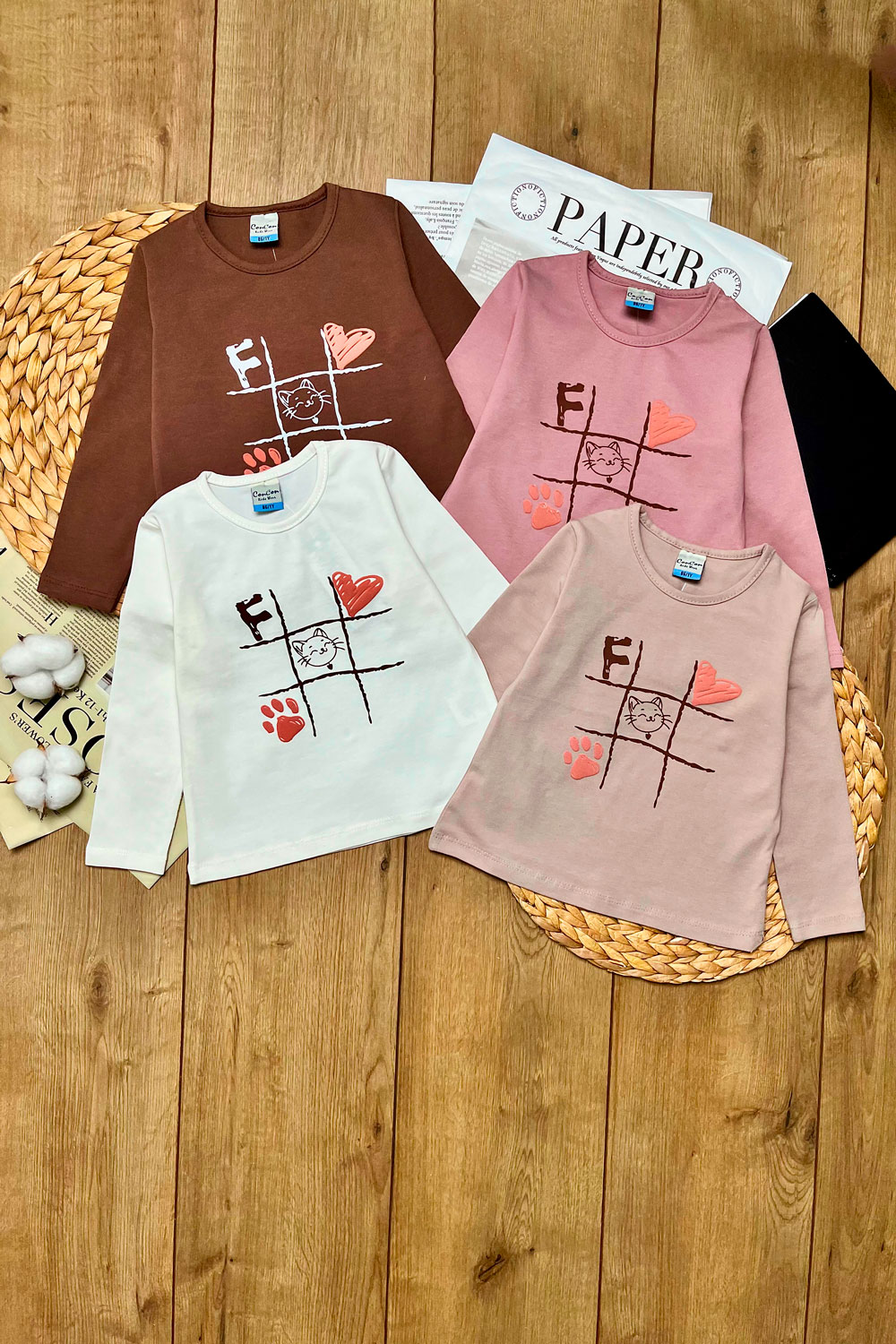 Лонгслив для девочек детская одежда оптом Томико