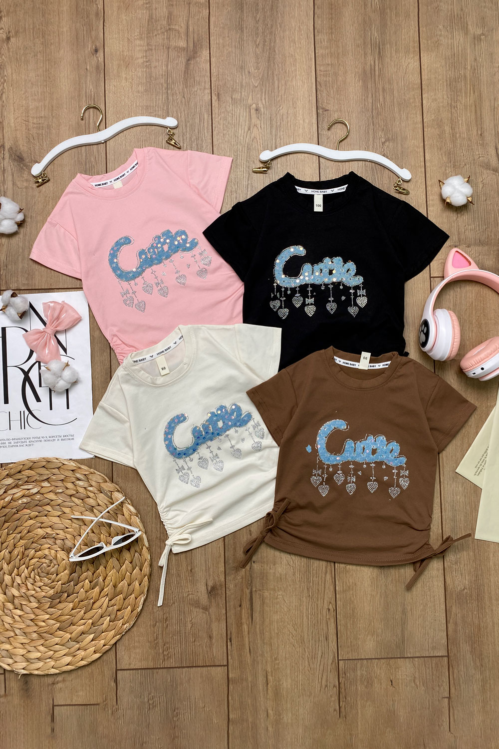 Футболка для девочек детская одежда оптом Томико