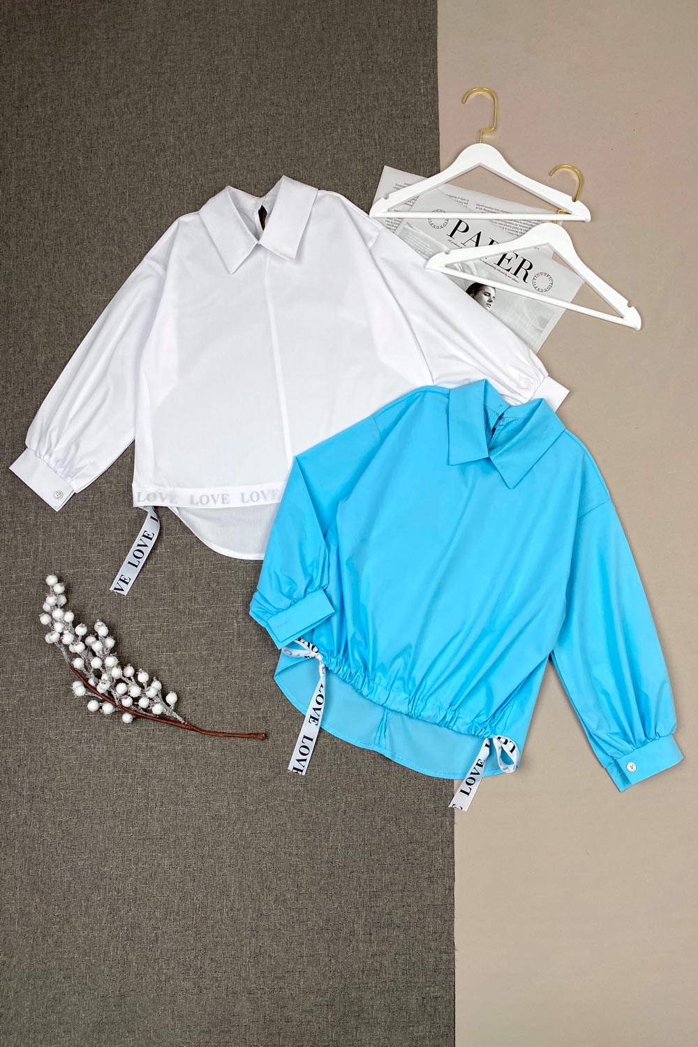 Рубашка для девочек д.р детская одежда оптом Томико