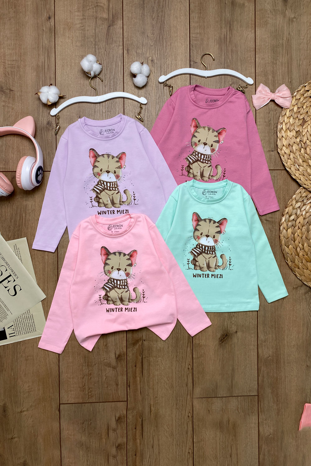 Лонгслив для девочек детская одежда оптом Томико