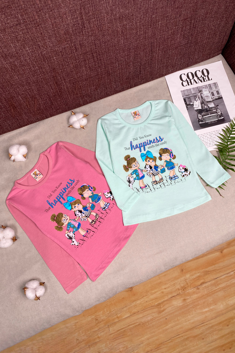 Лонгслив для девочек детская одежда оптом Томико