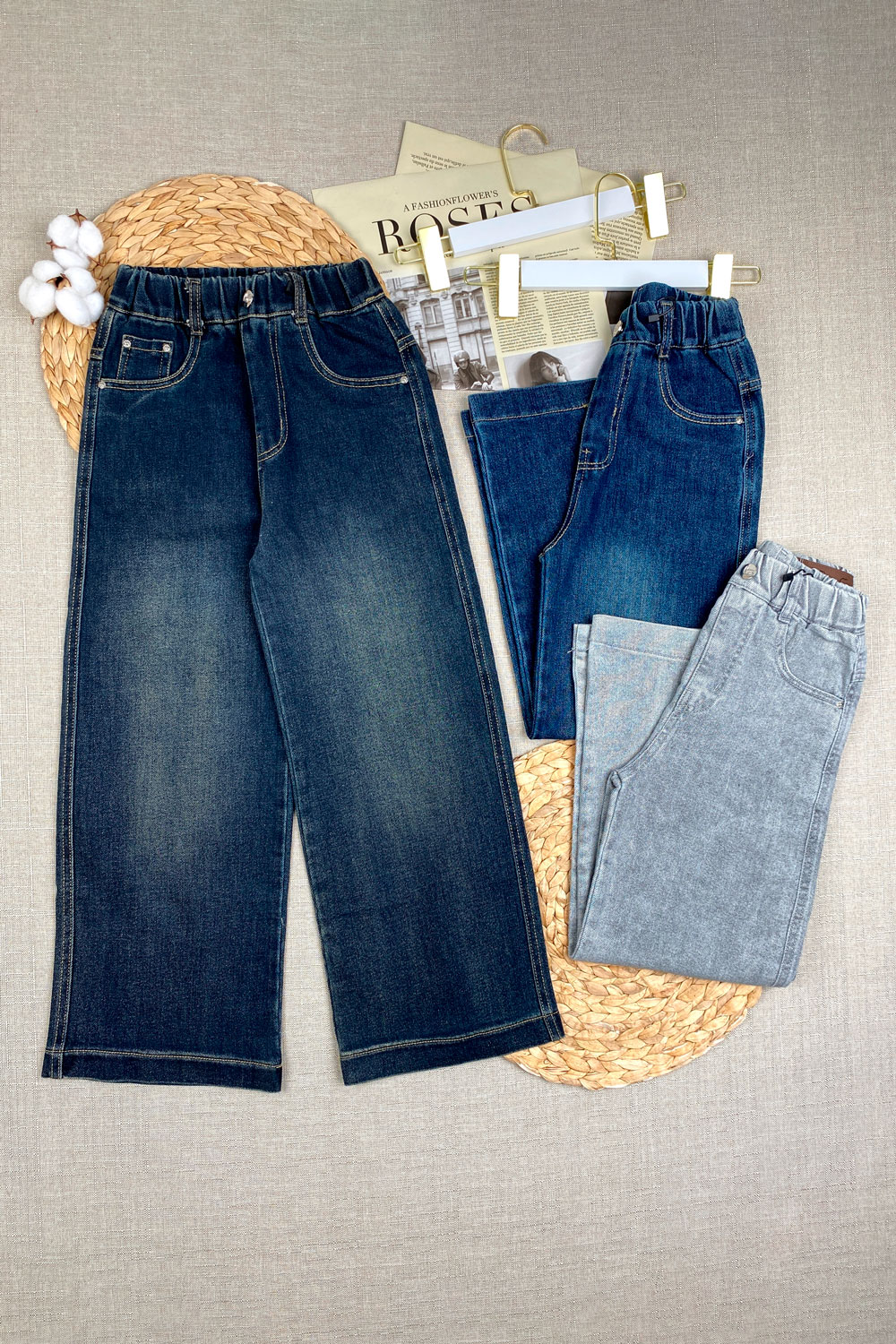 Джинсы для девочек детская одежда оптом Томико