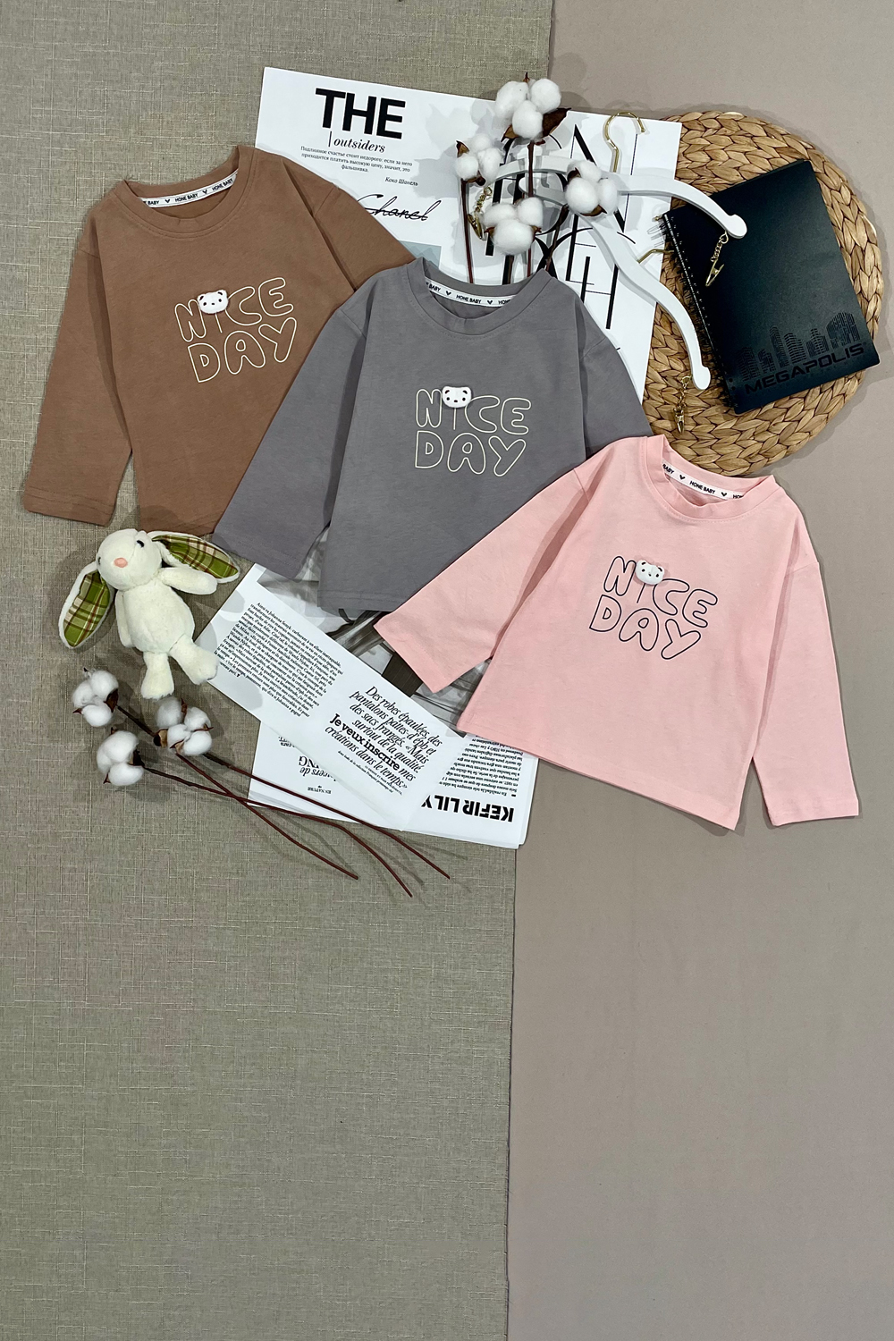 Лонгслив для девочек детская одежда оптом Томико