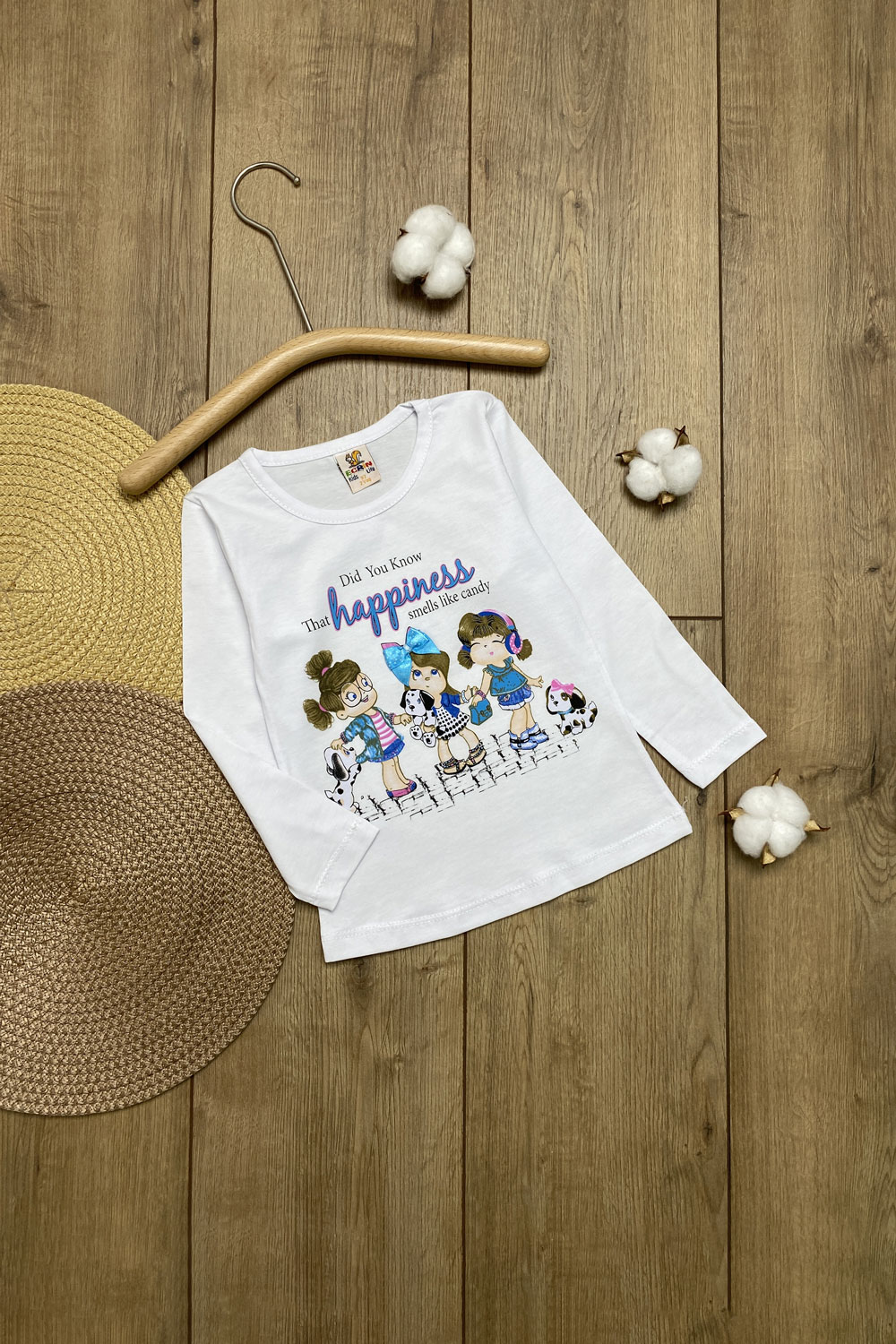 Лонгслив для девочек детская одежда оптом Томико