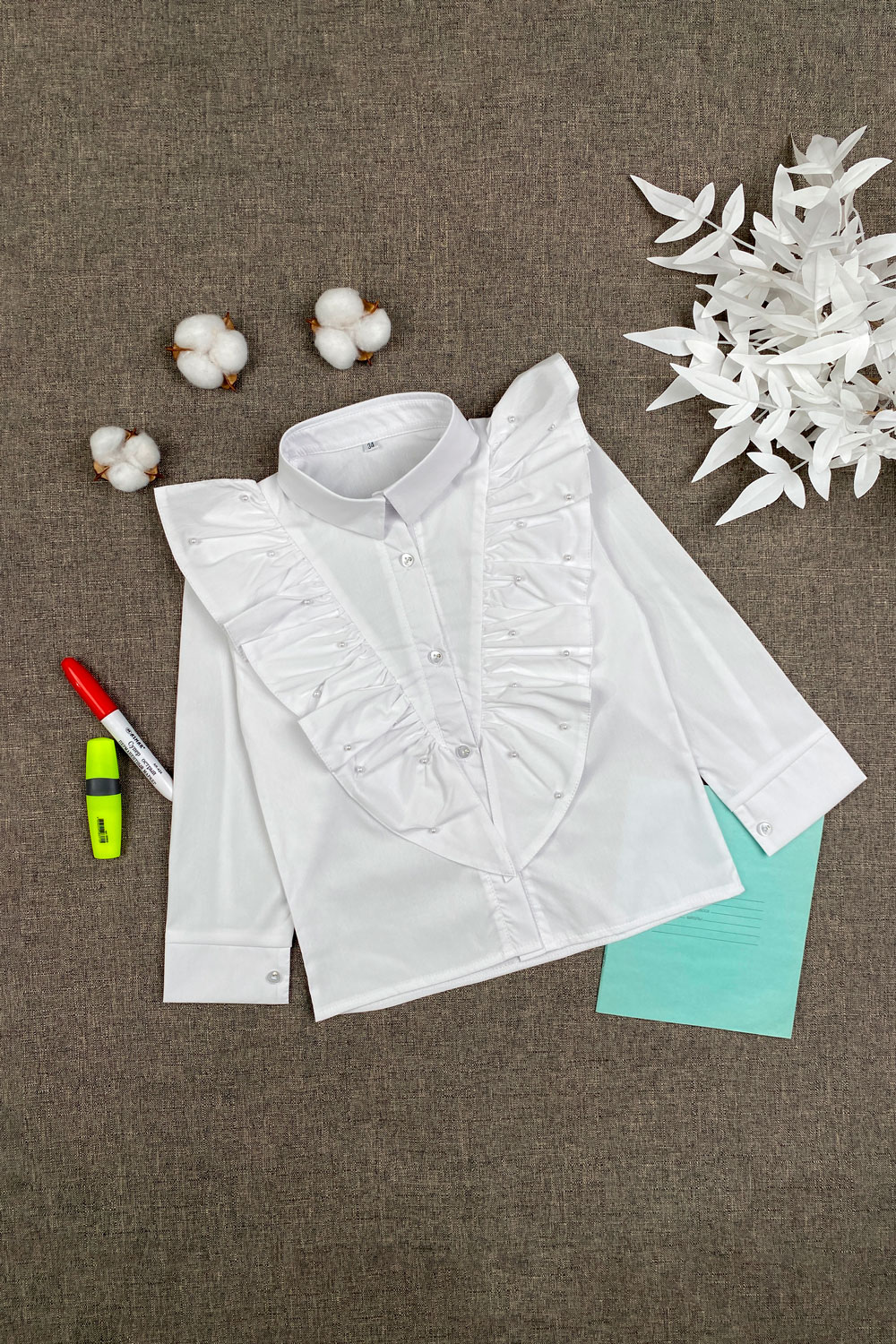 Рубашка для девочек д.р. детская одежда оптом Томико