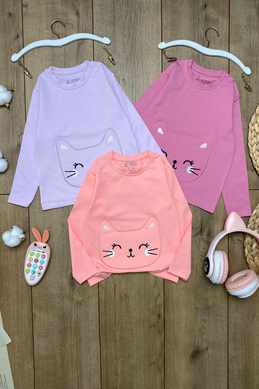 Лонгслив для девочек детская одежда оптом Томико